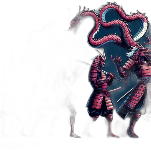 dragon, mask, creature, staff transparent PNG cut-out