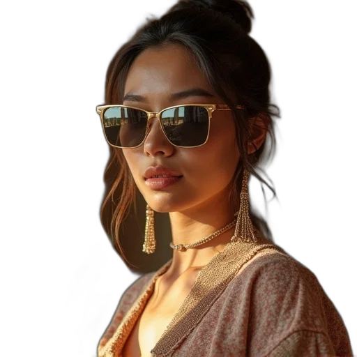 jacket, face, jewelry, staff transparent PNG cut-out