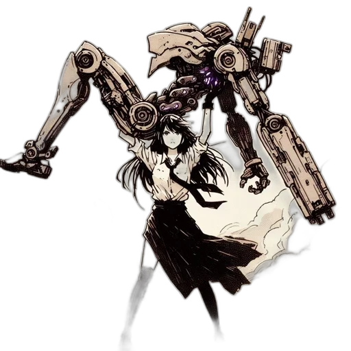 robot, weapon, concept art, cyberpunk transparent PNG cut-out