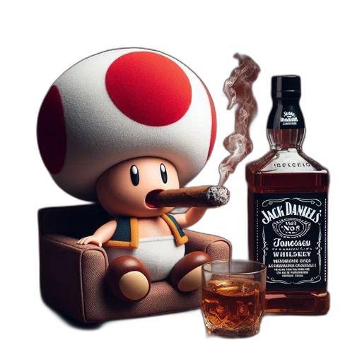 bottle, hat, 3d render, pixel art transparent PNG cut-out