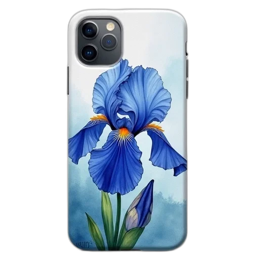 flower, photorealistic, oil painting, blue transparent PNG cut-out