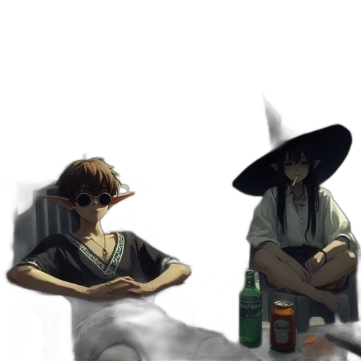 hat, bottle, concept art, fantasy art transparent PNG cut-out