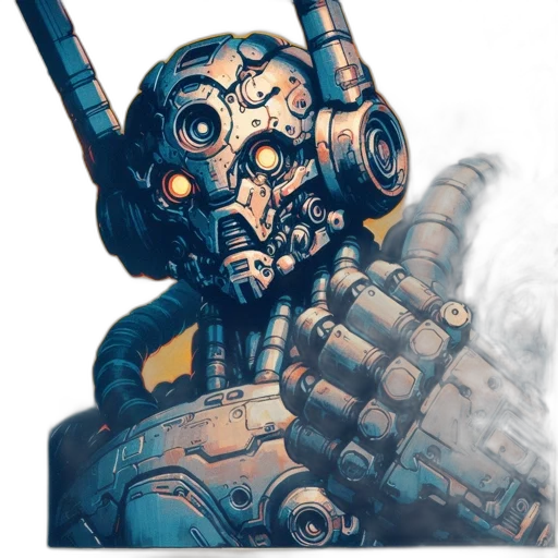 robot, weapon, face, mask transparent PNG cut-out