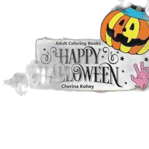 vibrant, halloween-themed, coloring, book transparent PNG cut-out