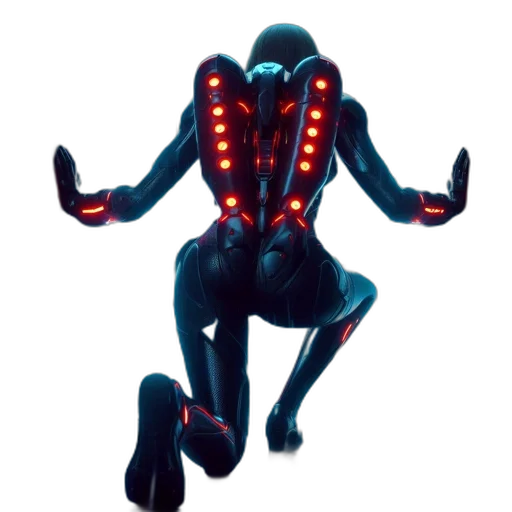 robot, creature, jacket, cyberpunk transparent PNG cut-out