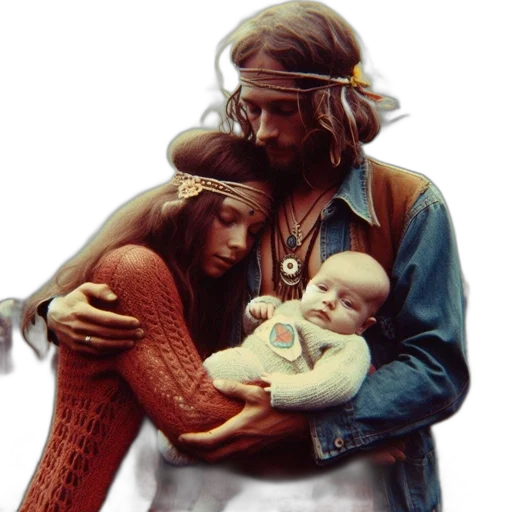 photorealistic, concept art, oil painting, family transparent PNG cut-out