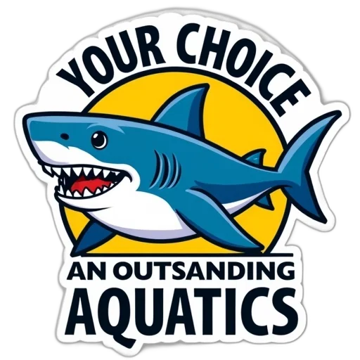 sticker, featuring, cartoon, shark transparent PNG cut-out