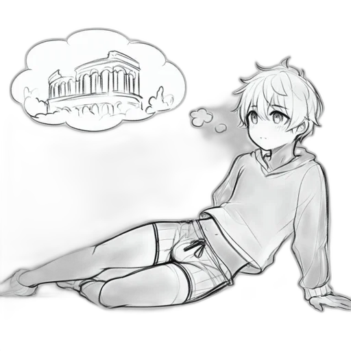 concept art, pencil sketch, cartoon, anime transparent PNG cut-out
