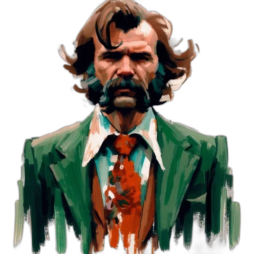 jacket, face, concept art, comic book art transparent PNG cut-out