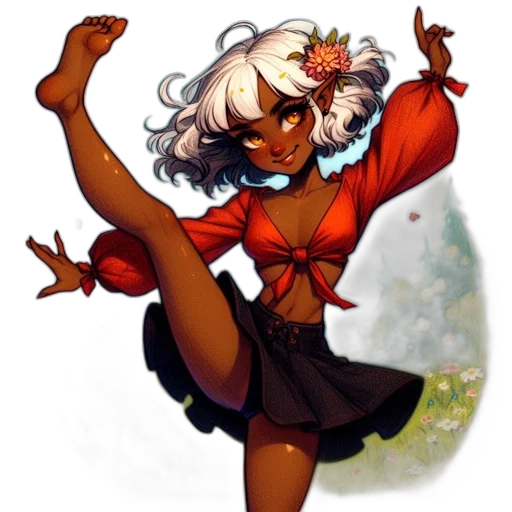 flower, staff, dress, concept art transparent PNG cut-out