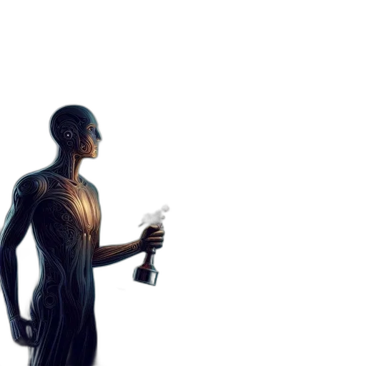 bottle, robot, dress, staff transparent PNG cut-out