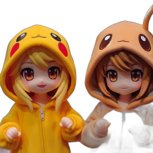 3d render, anime, two, characters transparent PNG cut-out