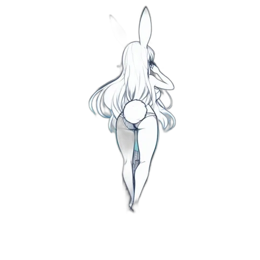 hair, staff, dress, creature transparent PNG cut-out