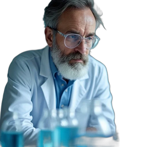 hair, senior, man, chemist transparent PNG cut-out