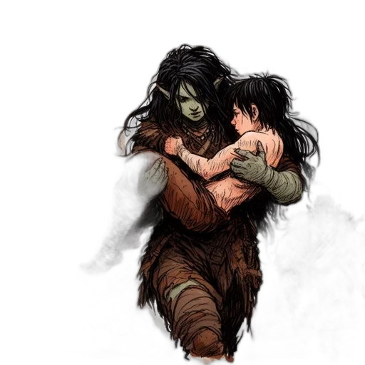concept art, comic book art, fantasy art, watercolor transparent PNG cut-out