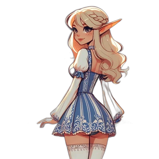 dress, staff, fantasy art, pixel art transparent PNG cut-out