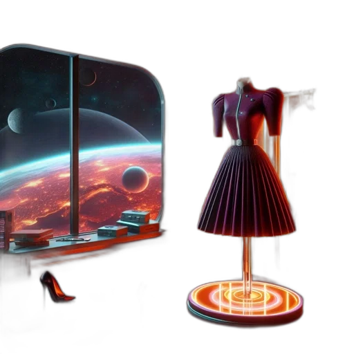 dress, furniture, concept art, 3d render transparent PNG cut-out