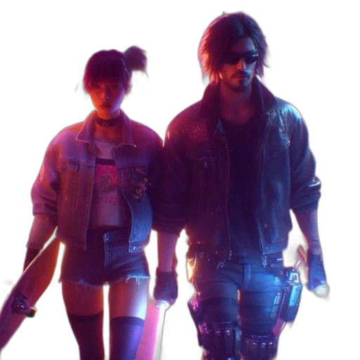 jacket, weapon, cyberpunk, concept art transparent PNG cut-out