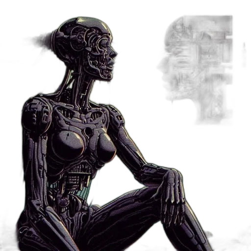 robot, creature, concept art, cyberpunk transparent PNG cut-out