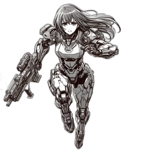 weapon, robot, concept art, comic book art transparent PNG cut-out