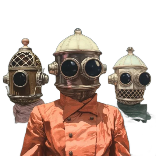 mask, robot, jacket, staff transparent PNG cut-out