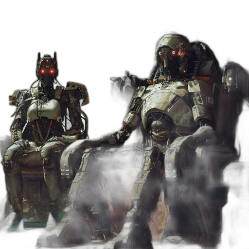 robot, concept art, 3d render, fantasy art transparent PNG cut-out