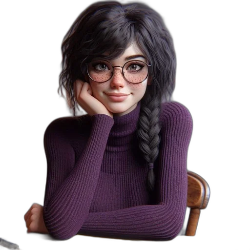 hair, face, staff, dress transparent PNG cut-out