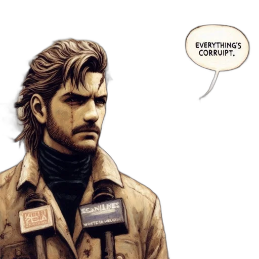 jacket, comic book art, concept art, earth tones transparent PNG cut-out