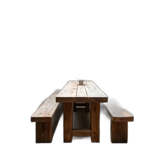 furniture, 3d render, rustic, wooden transparent PNG cut-out