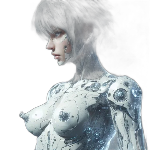 robot, dress, face, creature transparent PNG cut-out