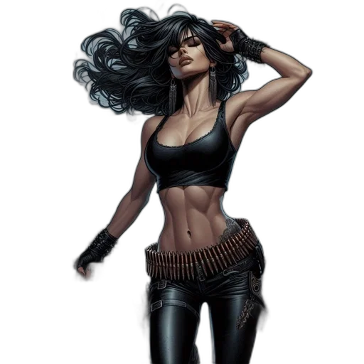 hair, comic book art, concept art, fantasy art transparent PNG cut-out