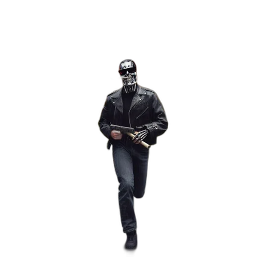 jacket, mask, weapon, robot transparent PNG cut-out