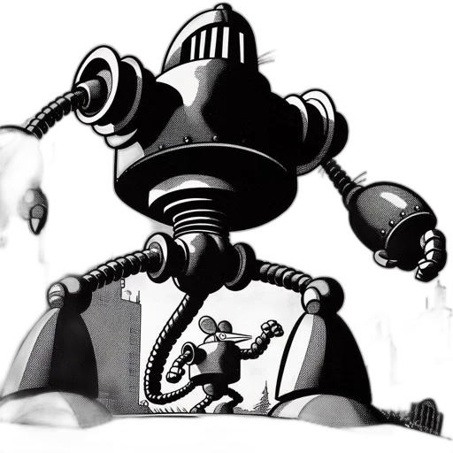 robot, concept art, comic book art, cartoon transparent PNG cut-out
