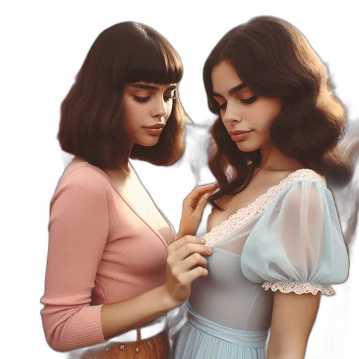 dress, jewelry, hair, photorealistic transparent PNG cut-out