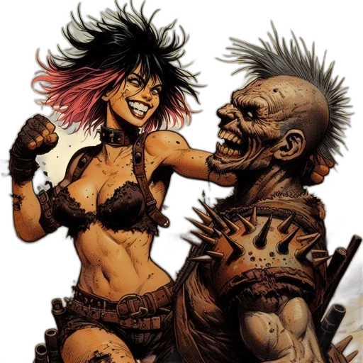 comic book art, concept art, fantasy art, cyberpunk transparent PNG cut-out