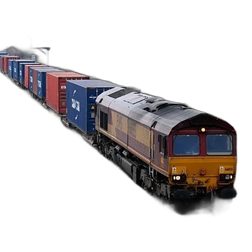 photorealistic, 3d render, train, blue transparent PNG cut-out