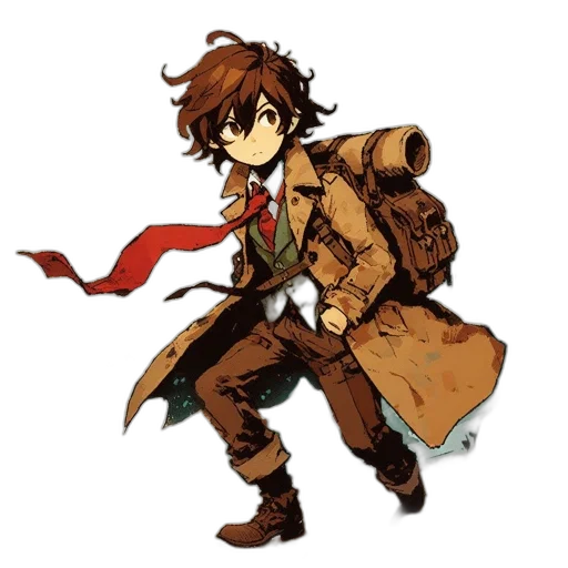 jacket, staff, weapon, concept art transparent PNG cut-out