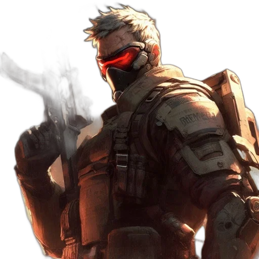mask, robot, weapon, concept art transparent PNG cut-out