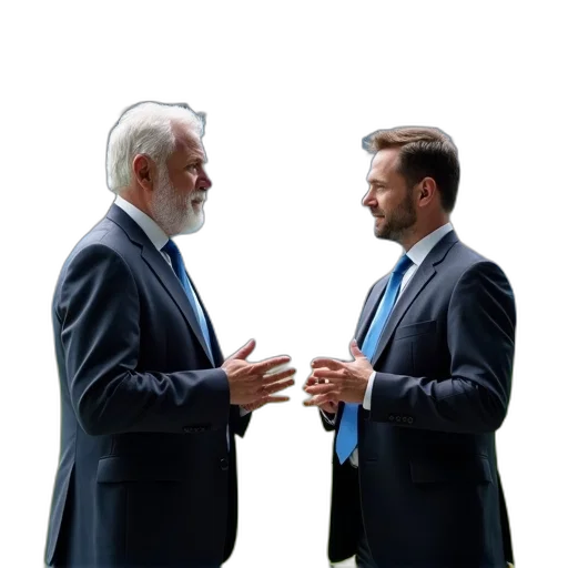 staff, two, men, suits transparent PNG cut-out