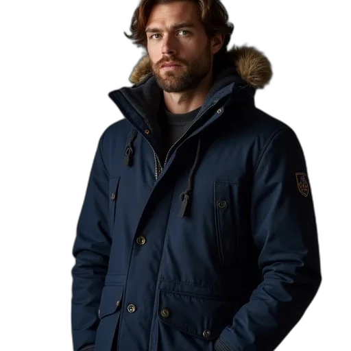 jacket, men, expedition, parka transparent PNG cut-out