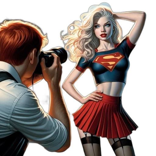 dress, weapon, face, comic book art transparent PNG cut-out