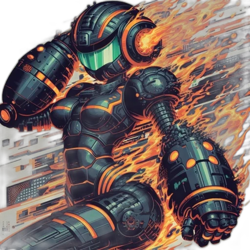 robot, weapon, concept art, comic book art transparent PNG cut-out