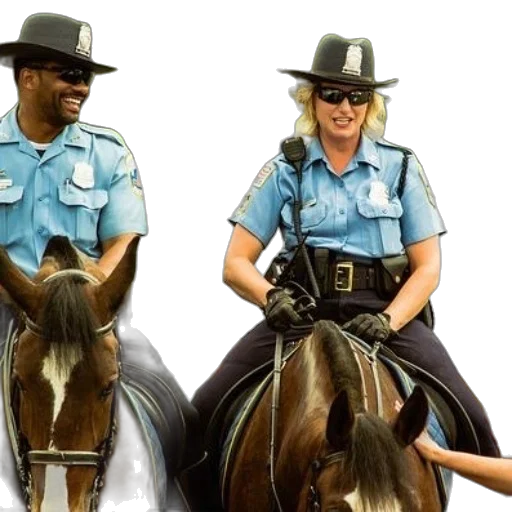 hat, two, police, officers transparent PNG cut-out