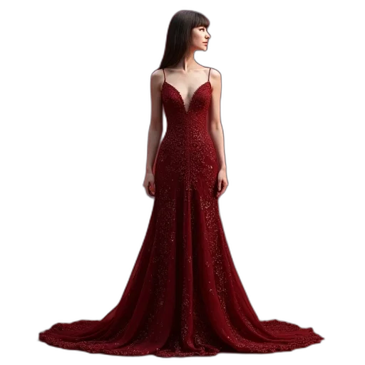 dress, red, sims, version transparent PNG cut-out