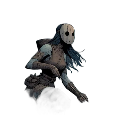 creature, mask, robot, staff transparent PNG cut-out