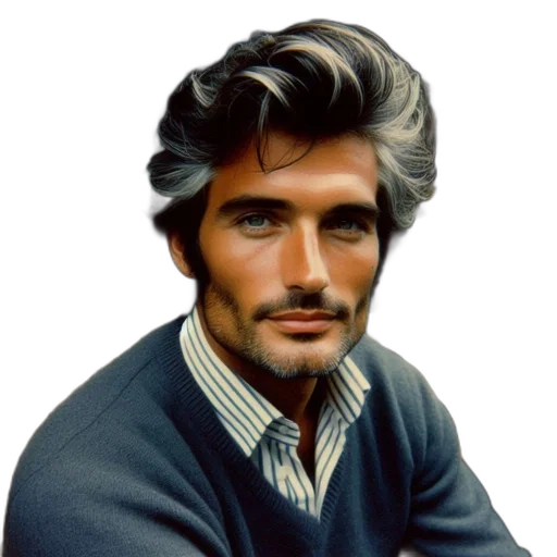 hair, face, jacket, photorealistic transparent PNG cut-out