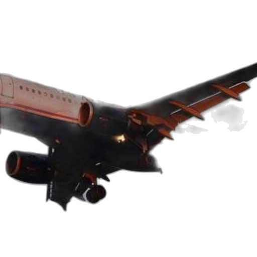 3d render, commercial, airplane, red transparent PNG cut-out