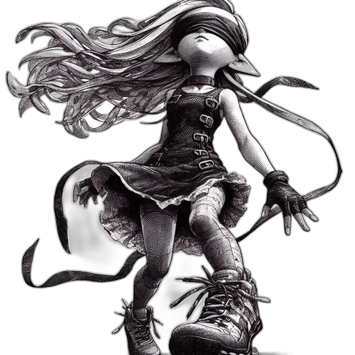 hair, mask, creature, dress transparent PNG cut-out