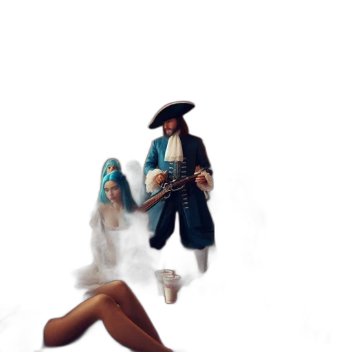hat, shoes, mask, staff transparent PNG cut-out