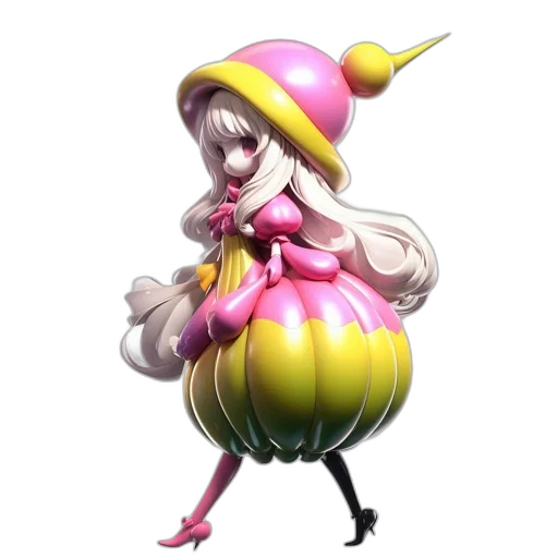 dress, hat, staff, creature transparent PNG cut-out